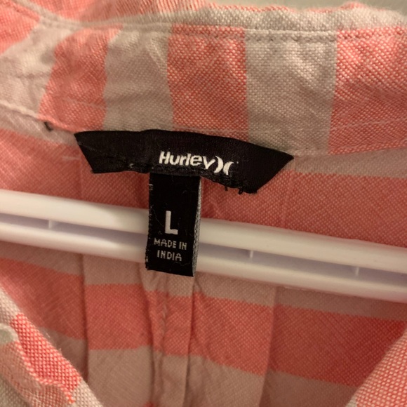 Hurley Boyfriend Fit Button Down Shirt size L - Picture 2 of 3